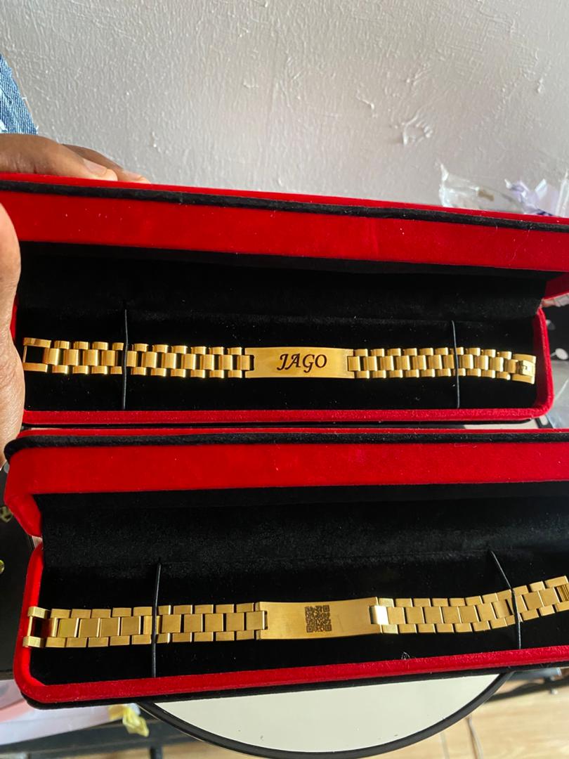 Engraved Bracelet Customization In Front Barcode behind With Luxury Box
