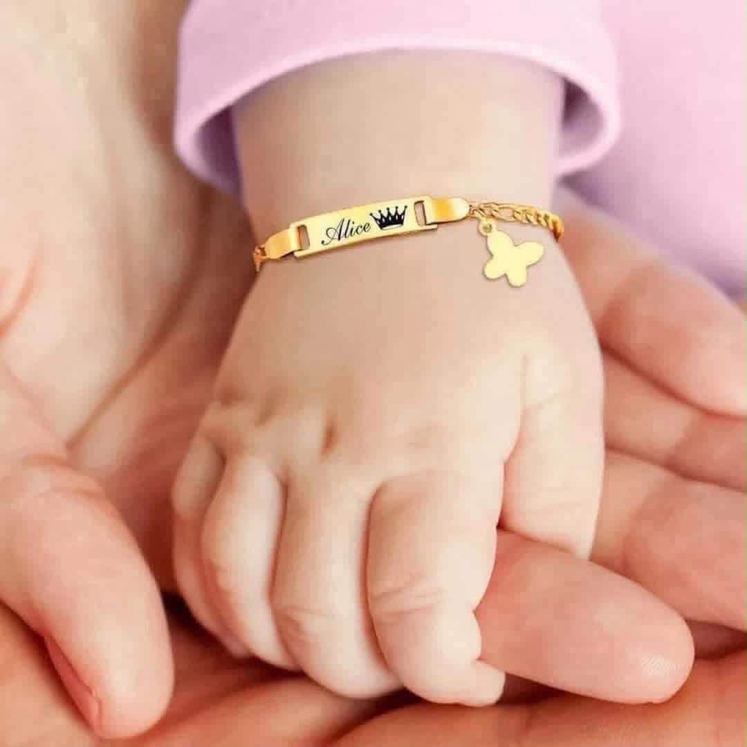 Engraved Butterfly Baby Bracelet 003