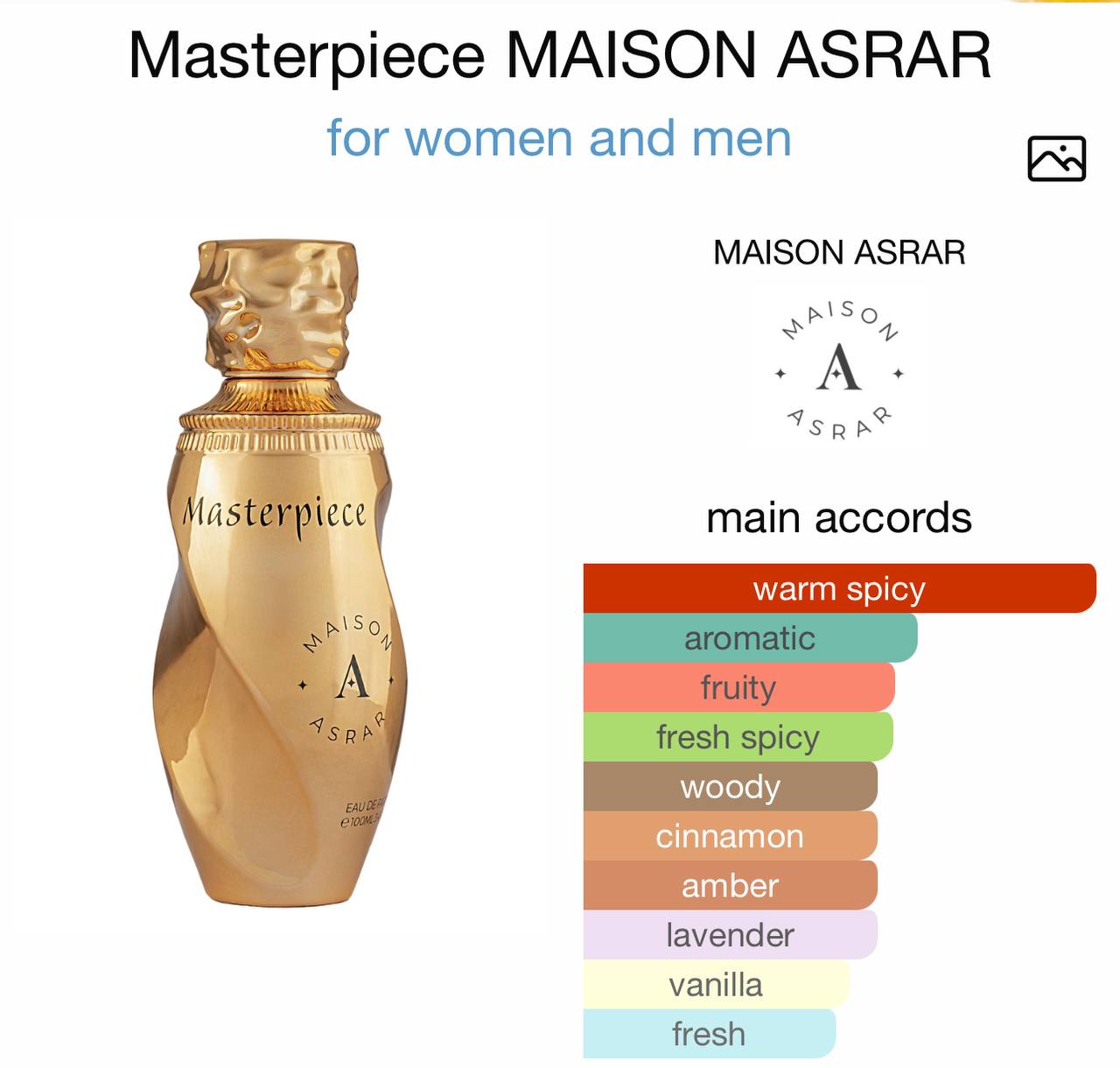 Masterpiece by Maison Asrar