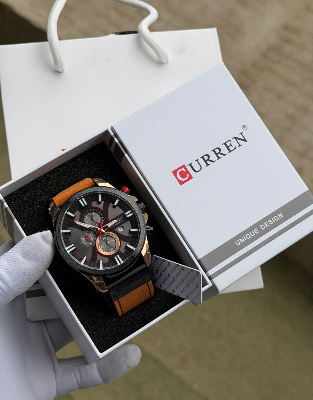 HIGH QUALITY CURREN ACTIVE CHRONOGRAPH LEATHER
